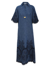 Load image into Gallery viewer, Coco Embroidered Denim Dress