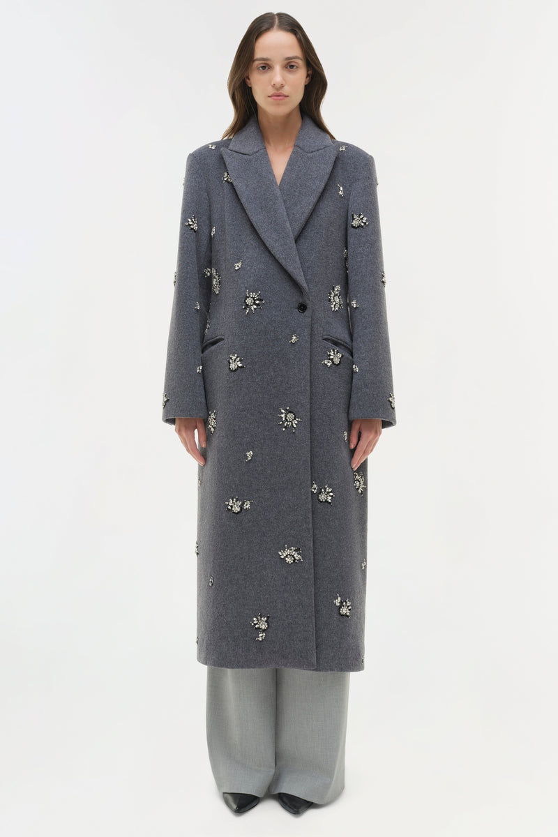 Gianni Embellished Wool Coat – HeidiSays