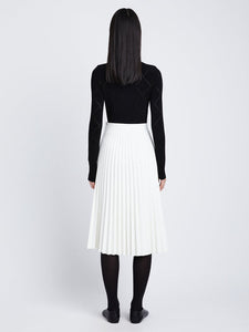 Daphne Pleated Faux Leather Skirt