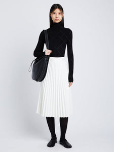 Daphne Pleated Faux Leather Skirt