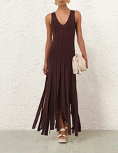 Load image into Gallery viewer, Luna Fringe Midi Dress
