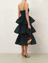 Pleated Tiered Midi Dress
