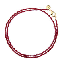 Load image into Gallery viewer, Double Wrap Beaded Necklace in Crimson Coral