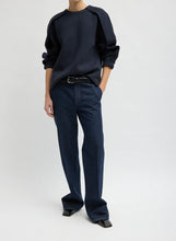 Bonded Viscose Crewneck with Folded Panel