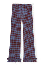 Load image into Gallery viewer, Checkered Stretch Seersucker Frill Pants
