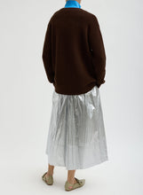 Load image into Gallery viewer, Silver Metallic Nylon Pull On Full Skirt