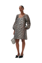 Load image into Gallery viewer, 3D Jacquard Puff Sleeve Mini Dress