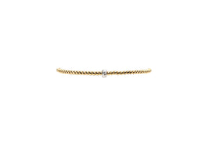 2mm Yellow Gold Filled Bracelet with Silver Rondelle Pattern