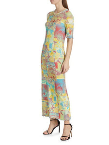 Printed Rib Jersey Maxi Dress