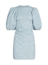 Load image into Gallery viewer, Stretch Jacquard Puff Sleeve Dress
