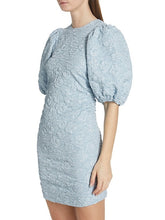 Load image into Gallery viewer, Stretch Jacquard Puff Sleeve Dress
