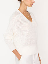 Load image into Gallery viewer, Leia Open Stitch Vee Sweater
