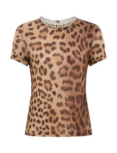 Load image into Gallery viewer, Crush Embellished Leopard Tee
