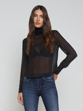 Load image into Gallery viewer, Toulon Silk Chiffon Turtleneck
