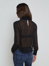 Load image into Gallery viewer, Toulon Silk Chiffon Turtleneck
