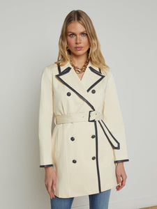 Toru Vegan Leather Trim Trench