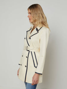 Toru Vegan Leather Trim Trench