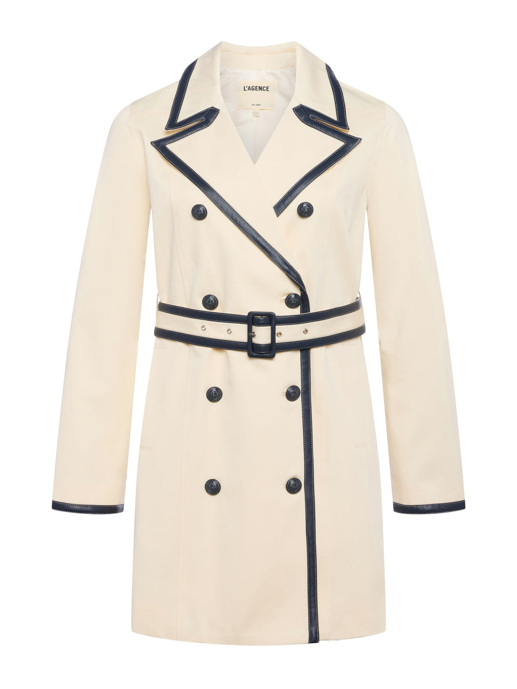 Toru Vegan Leather Trim Trench