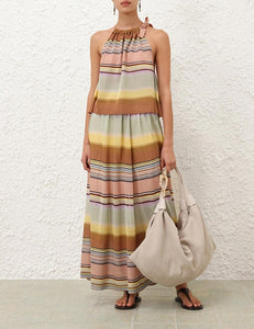Coco Stripe Circle Skirt