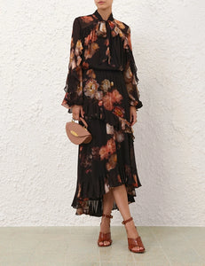 Hypnotic Asymmetric Midi Skirt