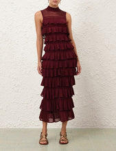 Load image into Gallery viewer, Rebellion Frill Midi Dress
