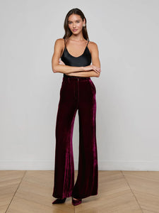 Pilar Velvet Wide-Leg Pant