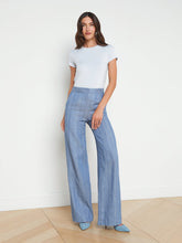 Load image into Gallery viewer, Livvy Linen-Blend Straight Leg Trouser
