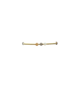 2mm Yellow Gold Bracelet with Mixed Moonstone Space Pattern