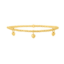 Load image into Gallery viewer, 2mm Signature Bracelet with 3 14k Gold Hearts
