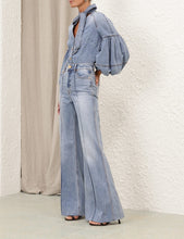 Load image into Gallery viewer, Illuminate Tied Denim Blouse
