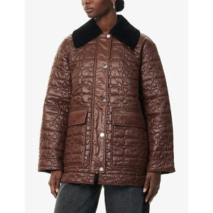 Shiny Quilt Midi Jacket