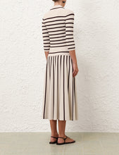 Load image into Gallery viewer, Illuminate Stripe Midi Skirt
