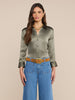 Dani Silk Blouse - Smokey Olive