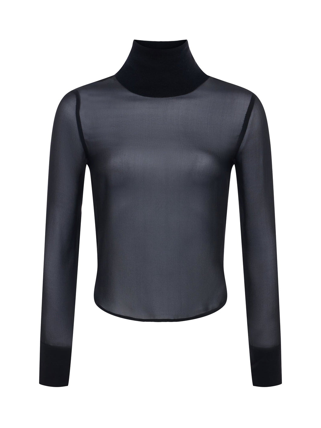 Toulon Silk Chiffon Turtleneck