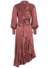 Asymmetric Silk Midi Wrap Dress