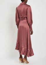 Asymmetric Silk Midi Wrap Dress