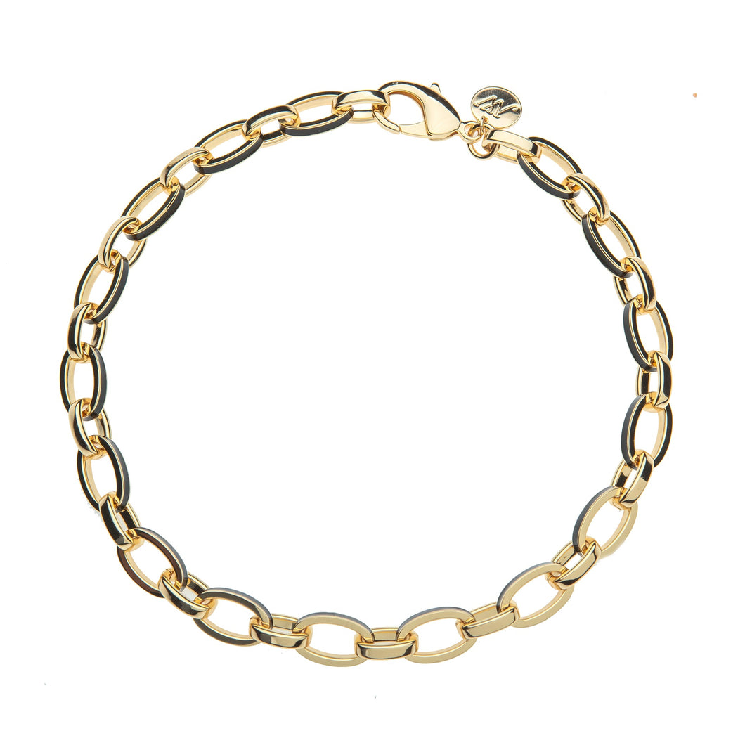 Long and Short of it Chunky Chain in Black Enamel