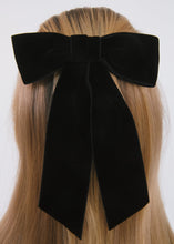 Load image into Gallery viewer, Wide Velvet Bow Barrette
