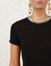 Load image into Gallery viewer, Crush Embellished Black Tee
