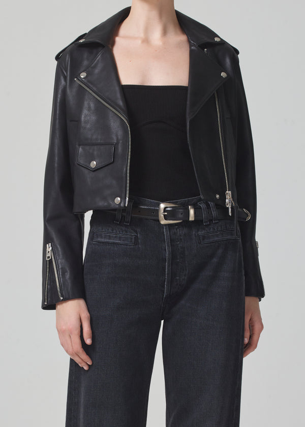 Aria Leather Biker Jacket