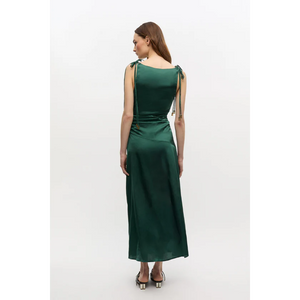 Satin Gathered Maxi Dress
