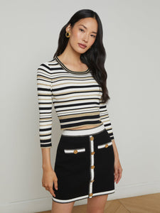 Yukio Striped Crop Crew