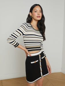 Yukio Striped Crop Crew