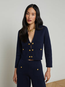 Catie V-Neck Knit Blazer