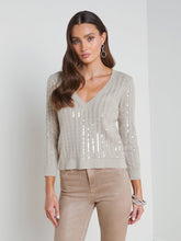 Load image into Gallery viewer, Trinity Sequin Stripe Sweater
