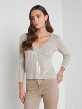 Load image into Gallery viewer, Trinity Sequin Stripe Sweater

