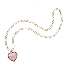 Load image into Gallery viewer, Love Set in Stone Rose Quartz Necklace
