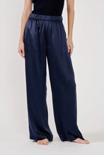 Brynn Wide Leg Silk Pant - Midnight