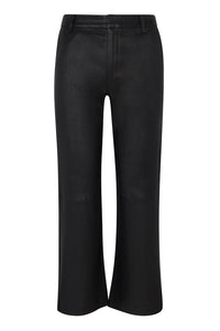 Cropped Baggy Leather Trousers