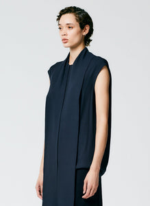 Feather Weight Eco Crepe Sleeveless Davenport Sculpted Shirt